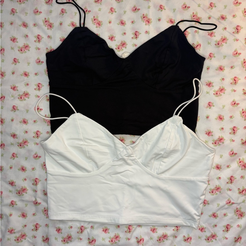 Garage Black and White Crop Tops